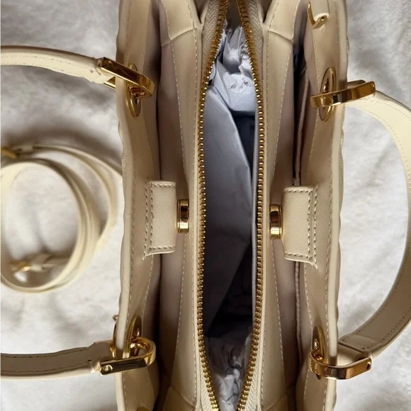Kate Spade Cream Quilted Tote Bag